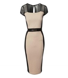 Beige-zwarte jurk Jane Norman
